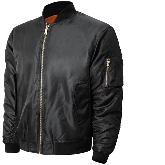 Jackets & Coats New Mens Black Lightweight Winter Bomber Jacket